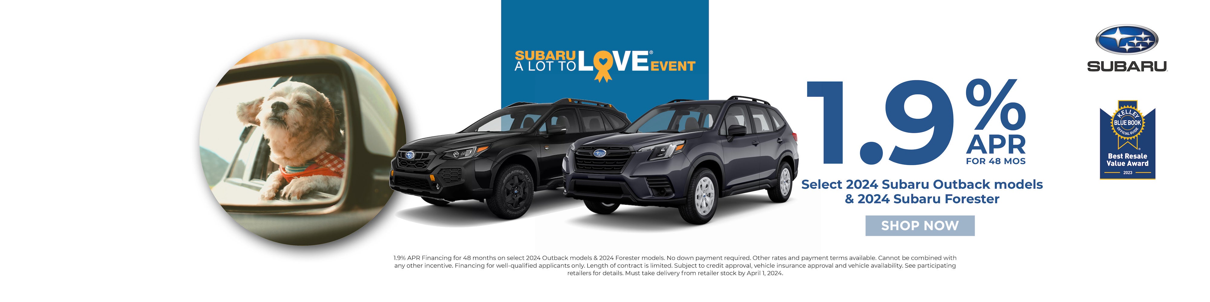 1.9% APR on Outback & Forester